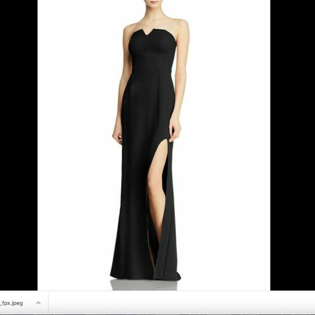 Aqua Crepe Bustier Gown - Black